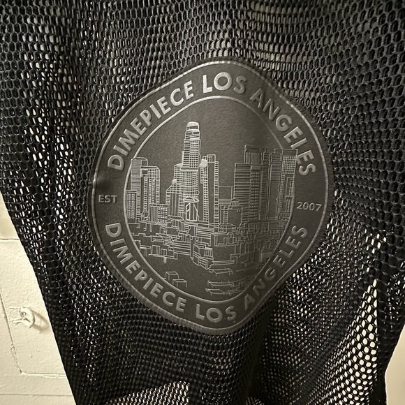 DIMEPIECE WOMEN DIMEPIECE SEAL MESH PONCHO JACKET (BLACK) - Picture 4 of 5